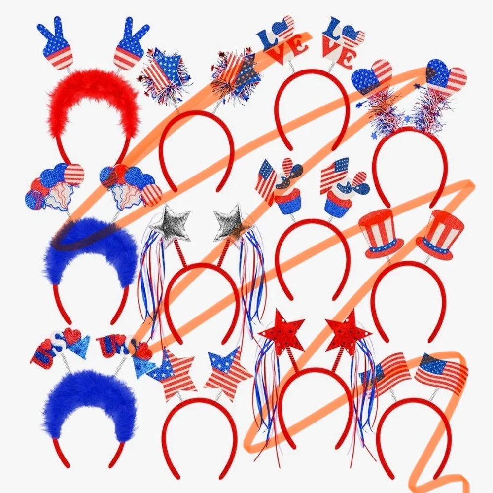 12pcs Patriotic Party Headbands
